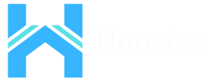 Housizz logo with blue house-shaped H