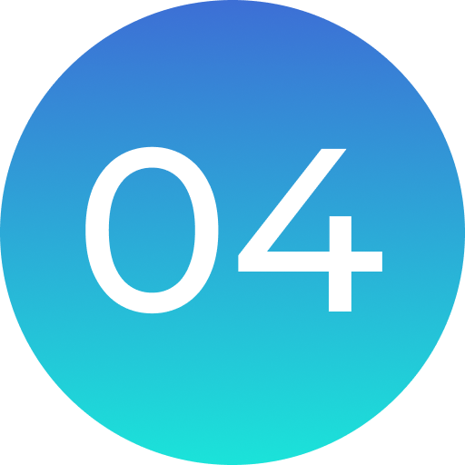 Gradient circle displaying number four