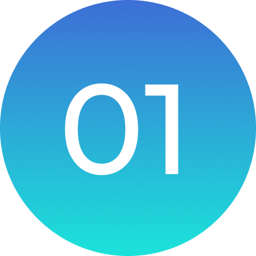 Circular design featuring number 01