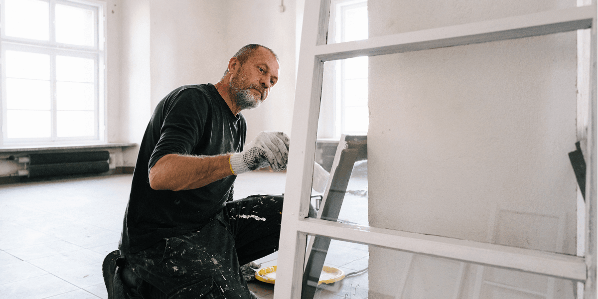 Painter working on renovation project