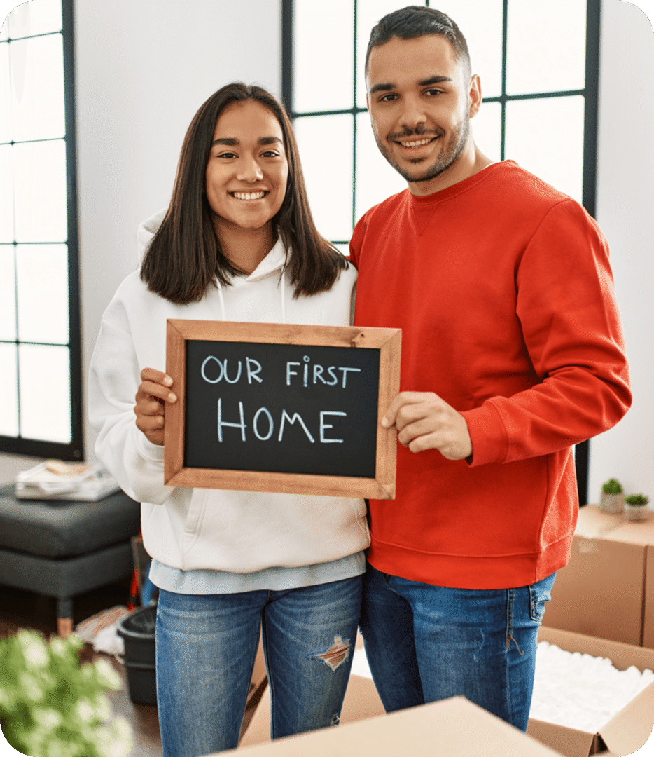 Couple celebrating new home purchase