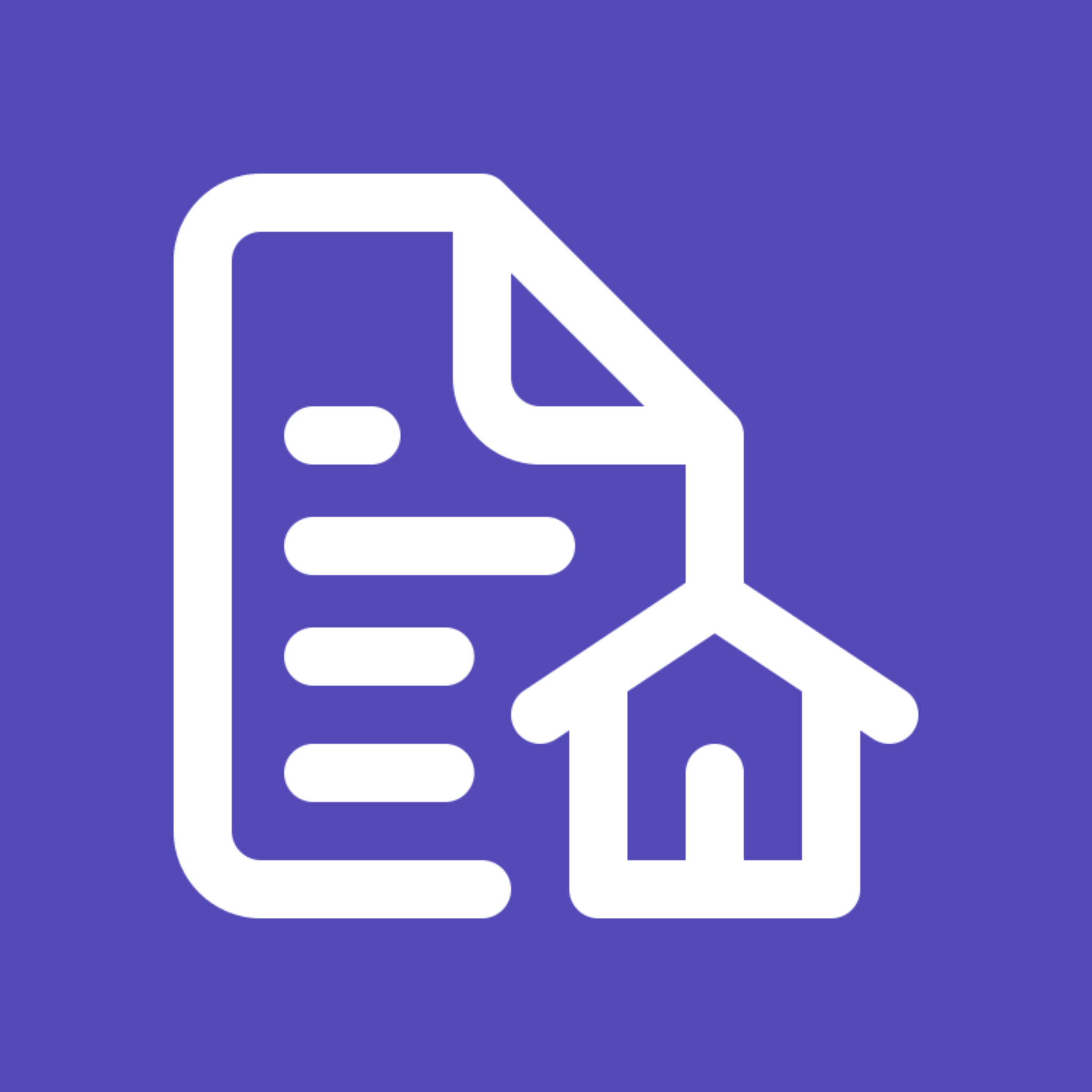 Real estate document icon on purple background